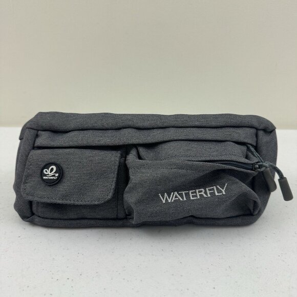 WATERFLY Fanny Pack Chest Bag Lightweight Adjustable Belt Zip Pockets Gray - Picture 1 of 13